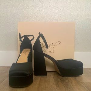 Black Badgley Mishka platform heels
